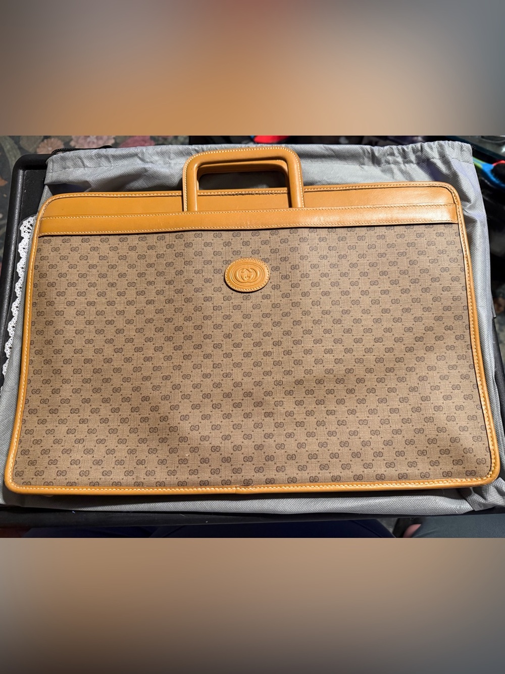 1980’s Gucci Briefcase with Leather Trim